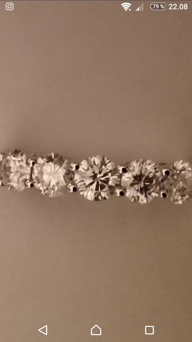 Customer photo review of Doveggs five stone moissanite wedding band/moissanite ring/lab diamond band