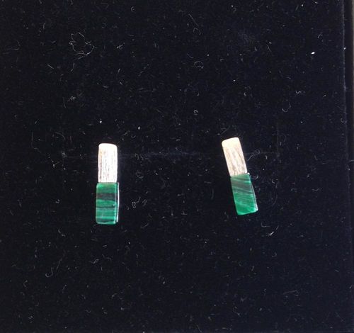 Customer photo review of Kleiner Malachit-Ohrring