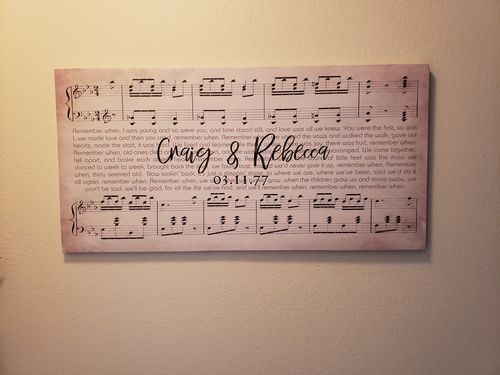 Customer photo review of Custom Couple Music Premium Canvas - Ready to Hang