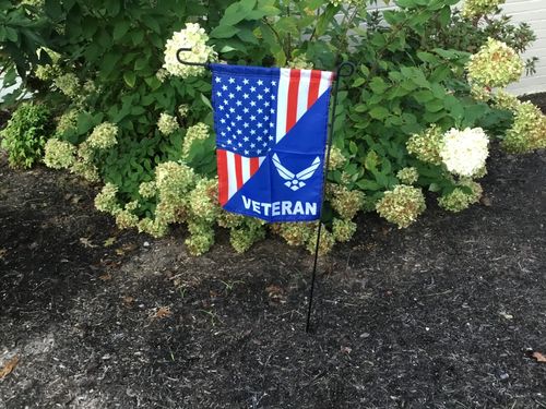 Customer photo review of US Airforce Rank Air Force Veteran Garden Flag Double-sided Print