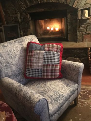 pier 1 black and white plaid chair