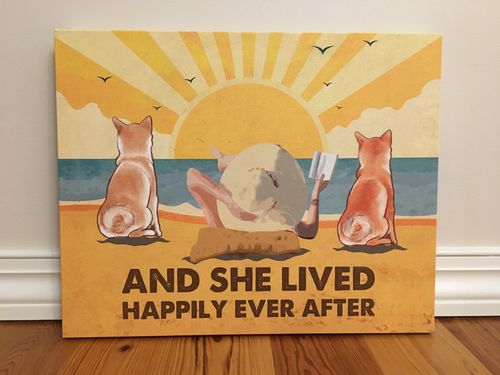 Customer photo review of Dog Happily Ever After - Personalized Custom Canvas - Dogs, Beach and Book - Multi-Dog Version