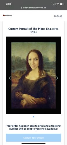 Customer photo review of Custom Portrait of The Mona Lisa, circa 1503