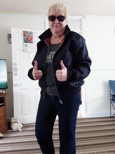 Customer photo review of Womens Classic Harrington Jacket - Navy