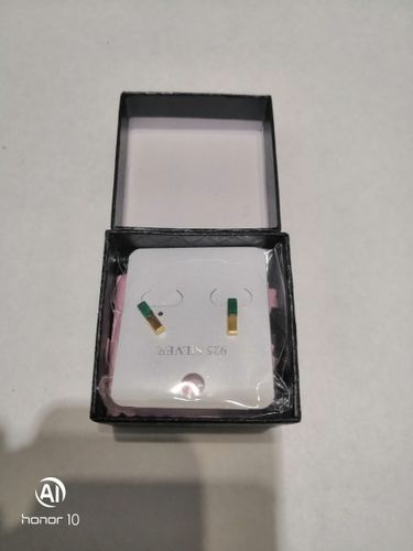 Customer photo review of Kleiner Malachit-Ohrring