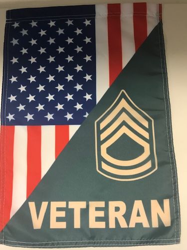 Customer photo review of US Army Rank Army Veteran Garden Flag Double-sided Print