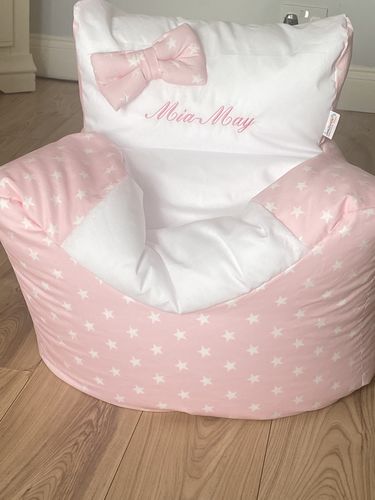 Customer photo review of Personalised Pink Star Bean Bag Chair