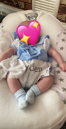 Customer photo review of Personalised Grey Star Tatty Teddy Baby Bean Bag
