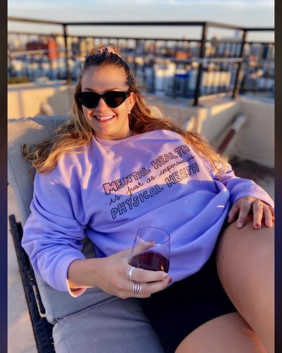 Customer photo review of Mental Health Is Just As Important As Physical Health -- Sweatshirt