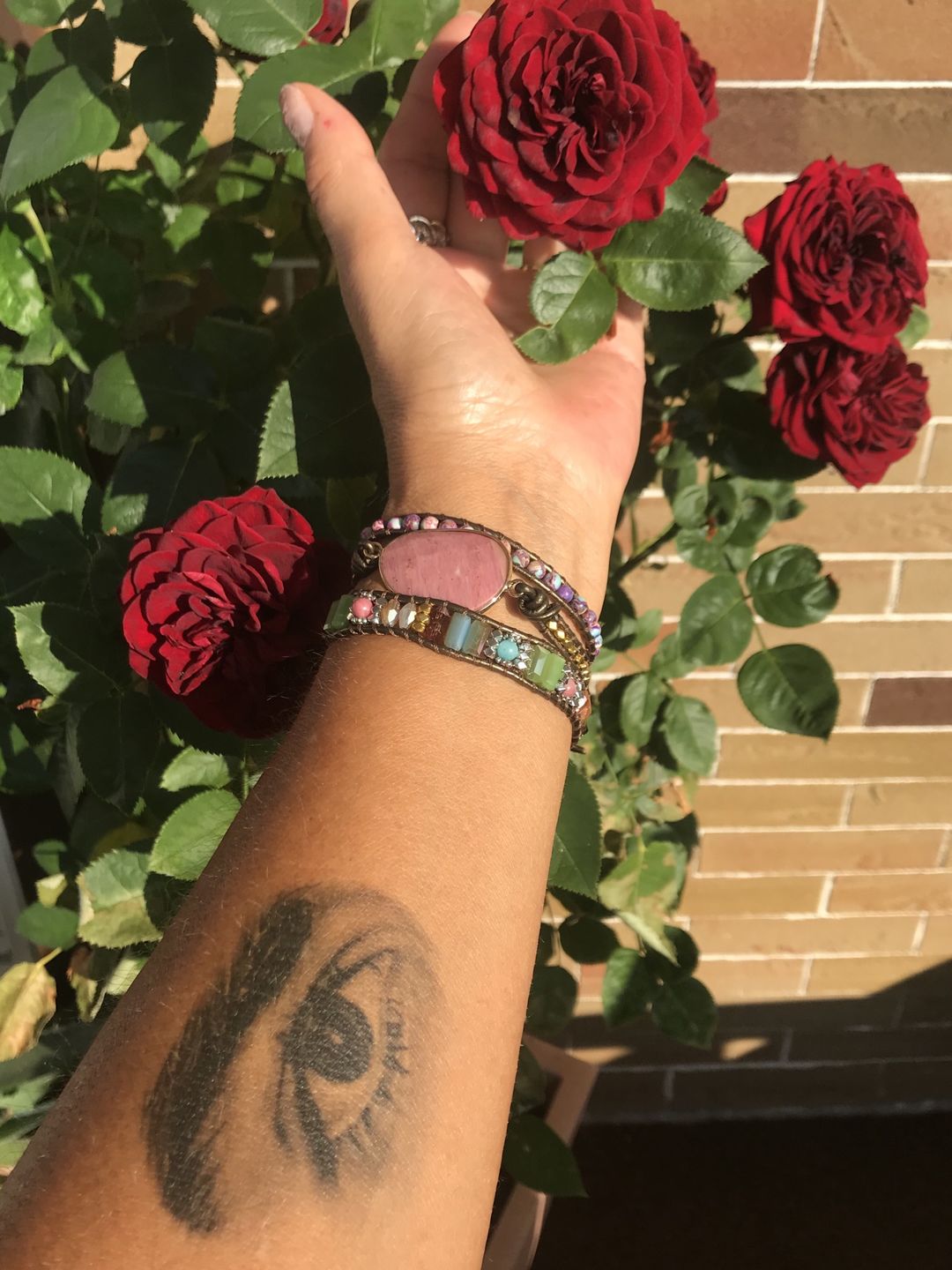 Customer photo review of Heilendes Rhodochrosit Wickelarmband | Boho | 100% Handgemacht