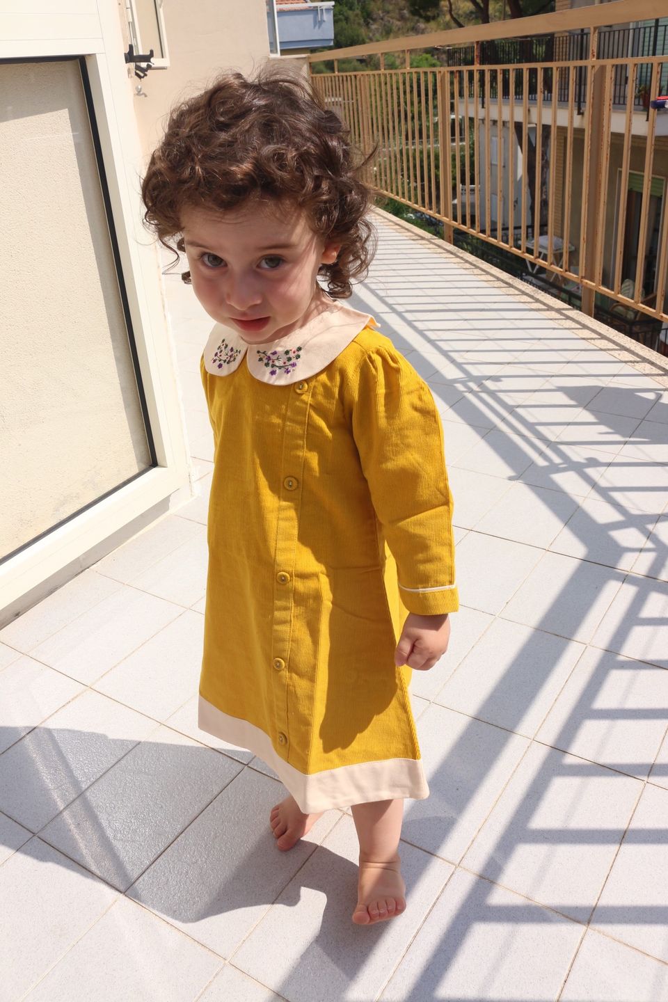 Customer photo review of Gold Button Down Dress