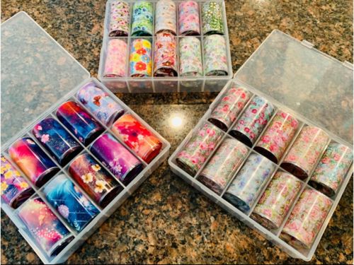 Customer photo review of Nail Art Foil Decoration Set in Floral Sky