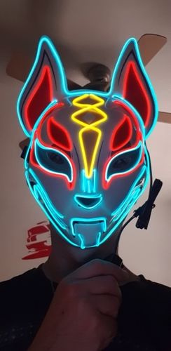 Customer photo review of Japanese Fox neon LED Mask