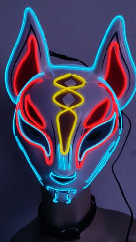 Customer photo review of Japanese Fox neon LED Mask