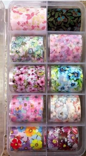 Customer photo review of Nail Art Foil Decoration Set in Floral Sky Rose Flowers