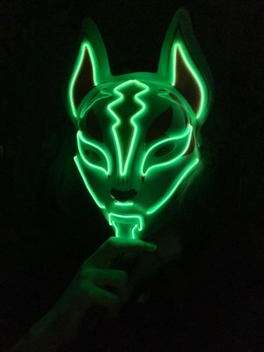 Customer photo review of Japanese Fox neon LED Mask