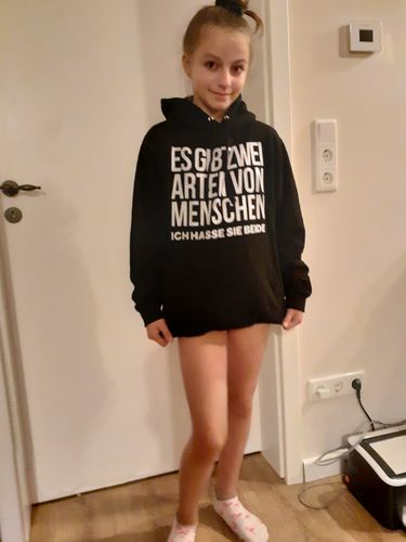 Customer photo review of 2 Arten Menschen - Words on Shirts  - Unisex Kapuzenpullover Hoodie