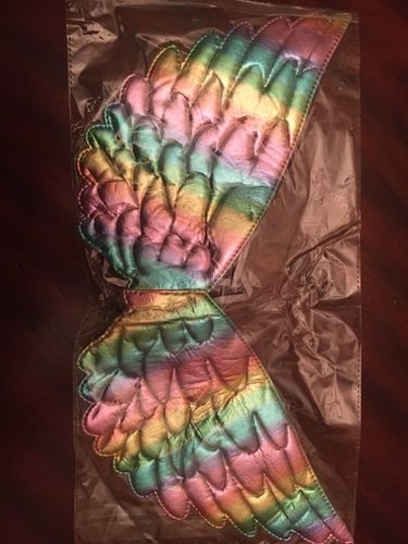 Customer photo review of Unicorn Tulle Rainbow Dress Set with a hairband , Wings or Jacket