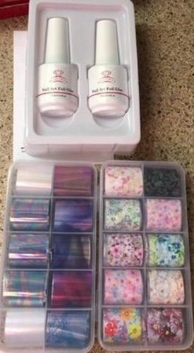 Customer photo review of Nail Art Foil Decoration Set in Floral Sky Rose Flowers