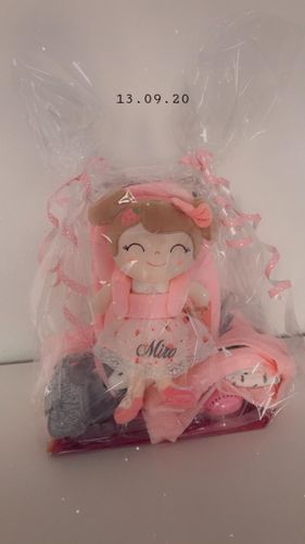 Customer photo review of Personalized Leyadoll Doll Backpack (Strawberry) - 2 Skin Tones