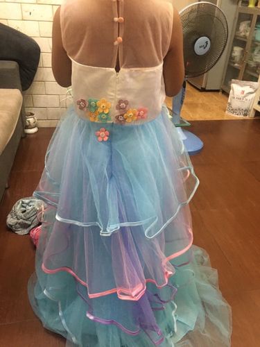 Customer photo review of Unicorn Tulle Rainbow Dress Set with a hairband , Wings or Jacket