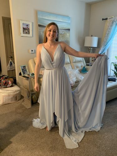 Customer photo review of Sky Blue Chiffon Wedding Dresses for Wedding Photography VW1052