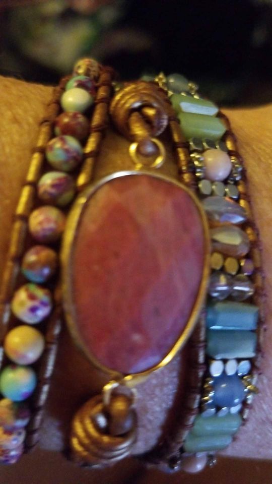 Customer photo review of Healing Rhodochrosite Wrap Bracelet