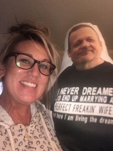 Customer photo review of Create A Custom Human Size Pillow