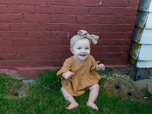 Customer photo review of Dede high low dress in orange sunset