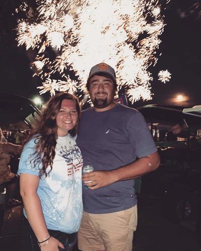 Customer photo review of Oh My Stars & Stripes Patriotic Bleached T-shirt