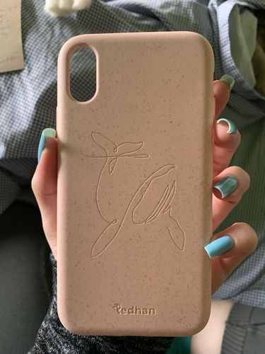 Customer photo review of Eco Friendly iPhone XR Phone Case - Whale in Blush Pink
