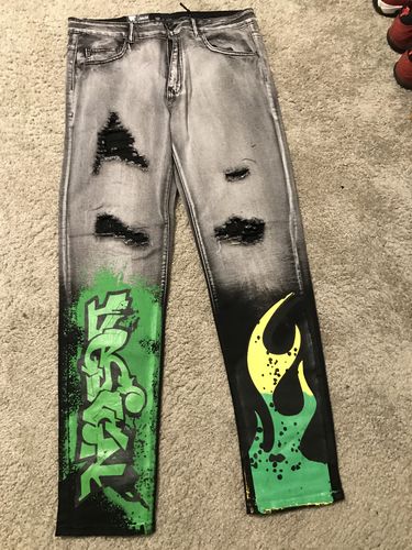 Customer photo review of Graffiti Fire Skinny Fit Denim Black Wash (M4988D)