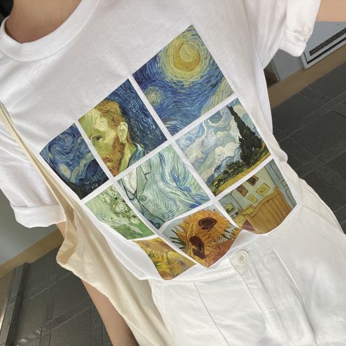 Customer photo review of Van Gogh paintings grid - Unisex tshirt
