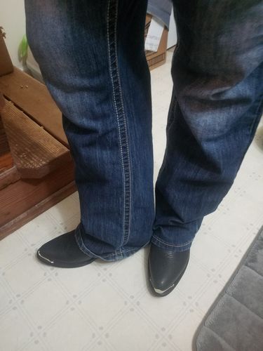 Customer photo review of Mens Pigskin Trucker Boots