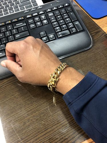 Customer photo review of 16MM 14K Gold Plated Miami Cuban Link Bracelet