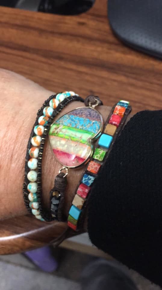 Customer photo review of Chakra Moonlight Protection Wrap Bracelet