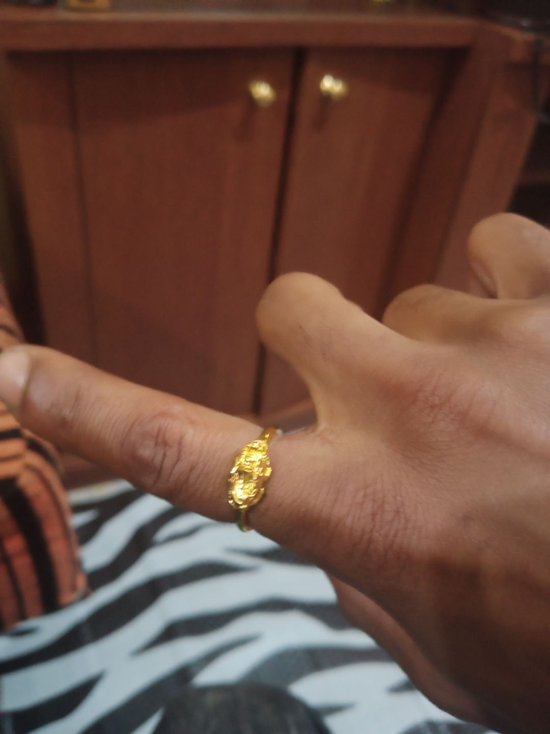 Customer photo review of Adjustable Lucky Gold Piyao Ring