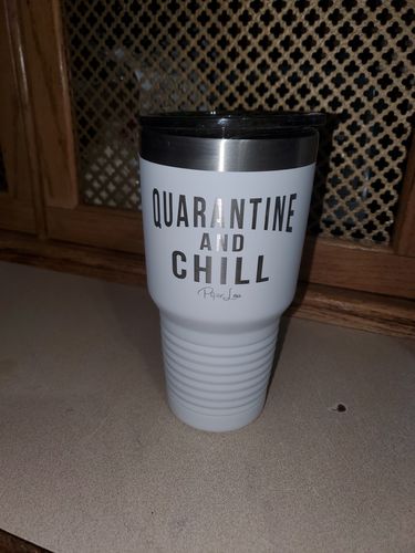 Customer photo review of Please Take A Number Laser Etched Tumbler