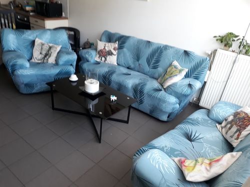 Customer photo review of Green Jungle - Housses Extensibles de Fauteuil et Canapé - La Maison des Housses