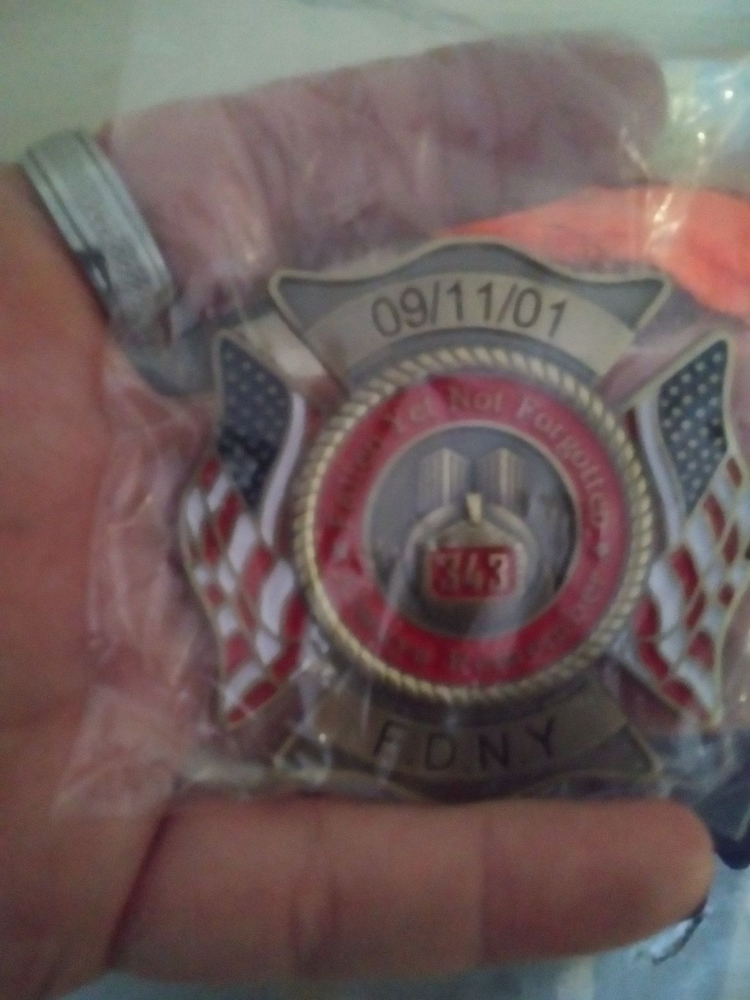 Customer photo review of 9/11 Firefighter Lapel Pin