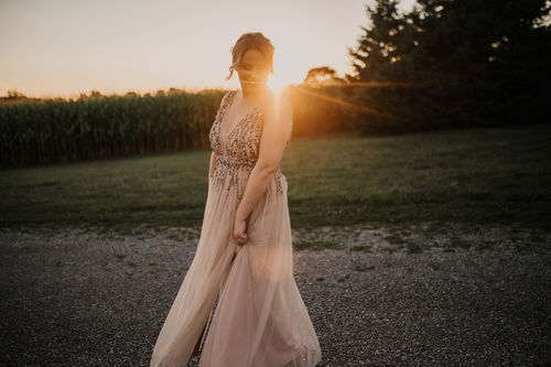 cold shoulder gown
