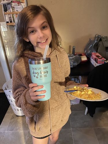 Customer photo review of $12 Tuesday - There's Probably Dog Hair In This Laser Etched Tumbler