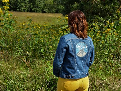 Customer photo review of Take It Easy Bleached Wrangler Jacket