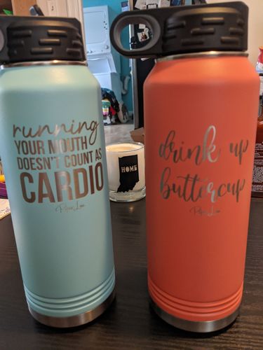 Customer photo review of $15 Friday - Running Your Mouth Doesn't Count As Cardio 32oz Water Bottle