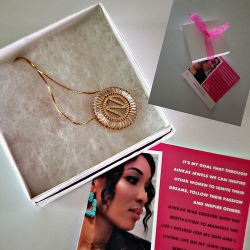 Customer photo review of Deluxe Initial Necklace