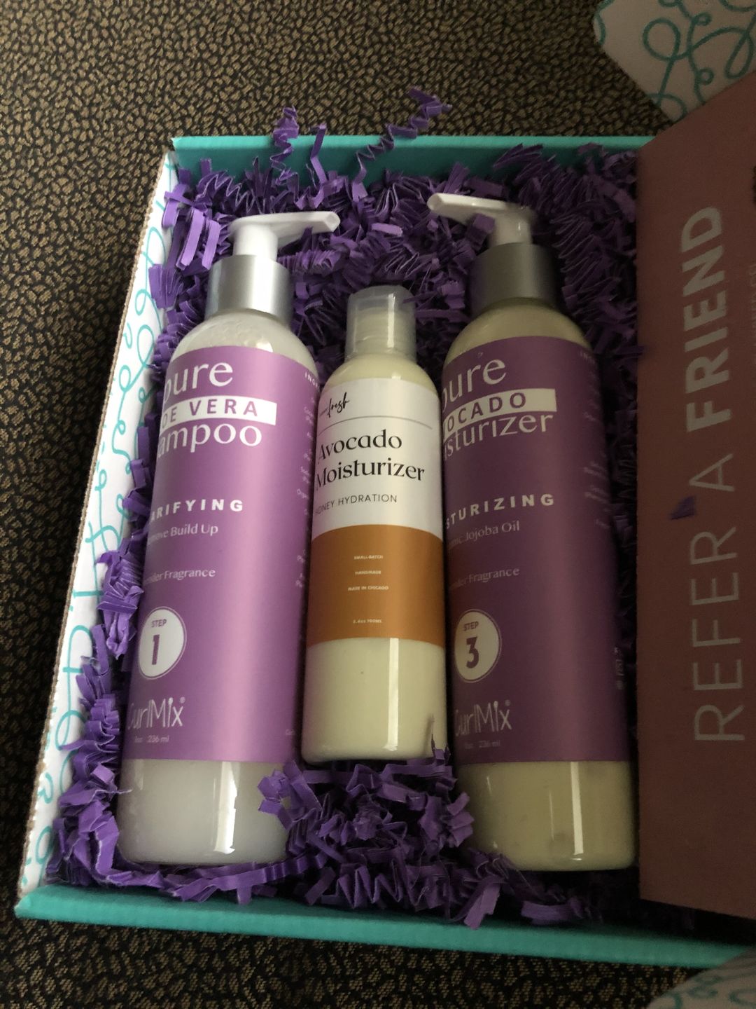 Customer photo review of Curly Hair Shampoo with Aloe Vera for Moisturizing Hair with Lavender Fragrance