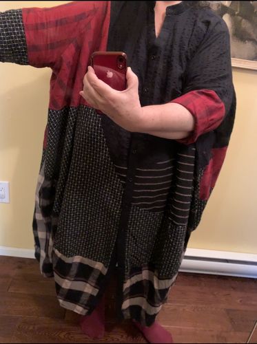 Customer photo review of Plus Size - Irregular Stitching V-neck Loose Trench Coat