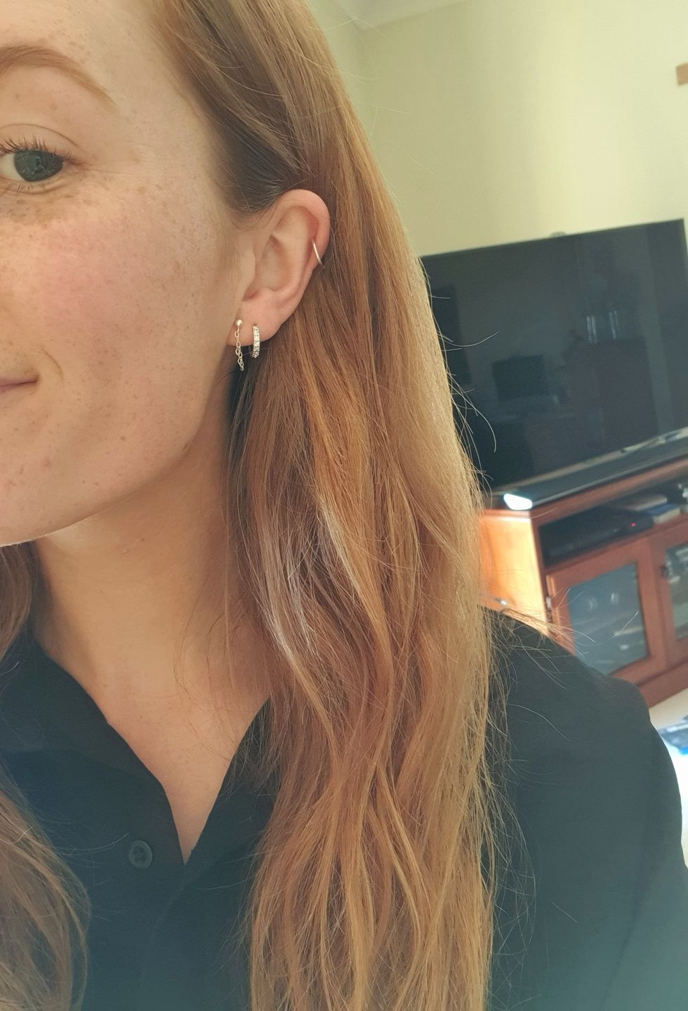 Customer photo review of White Stone Hoops