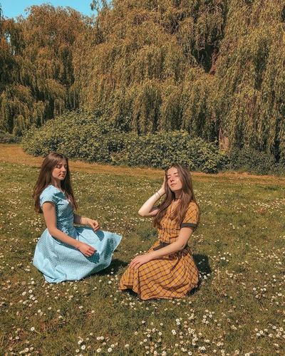 Customer photo review of GELB 1950ER PLAID GÜRTEL BLUSE KLEID