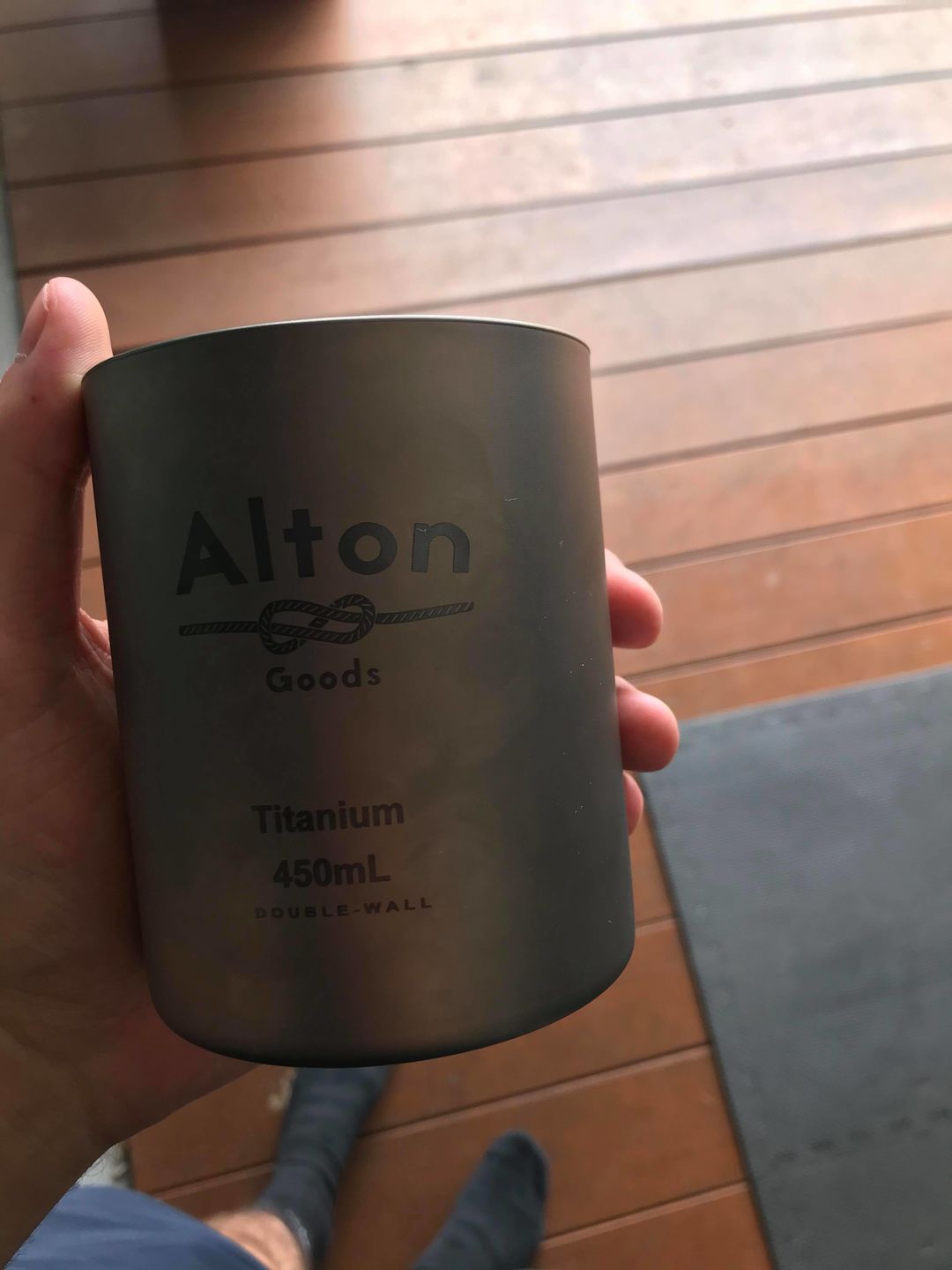 Customer photo review of Titanium Double-Wall Mug 450mL